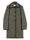 Jil Sander Herringbone Pattern Mid-length Coat In Gray
