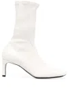 Jil Sander 65mm Leather Ankle Boots In White