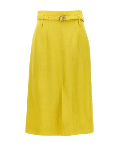 JIL SANDER JIL SANDER BELTED MIDI SKIRT