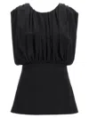 Jil Sander Acetate Blend Top Puffed Sleeves In Black