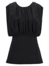 Jil Sander Acetate Blend Top Puffed Sleeves In Black