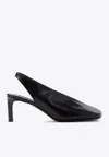 Jil Sander 75mm Square-toe Leather Pumps In Black