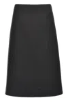 Jil Sander Black Viscose Midi Skirt