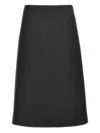 Jil Sander Wool A-line Midi Skirt In Gray