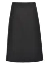 Jil Sander Wool A-line Midi Skirt In Gray