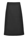 Jil Sander Wool A-line Midi Skirt In Grey