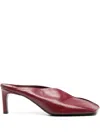 Jil Sander 70mm Leather Mules In Red