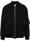 Jil Sander Black Zipped Bomber Jacket In Black