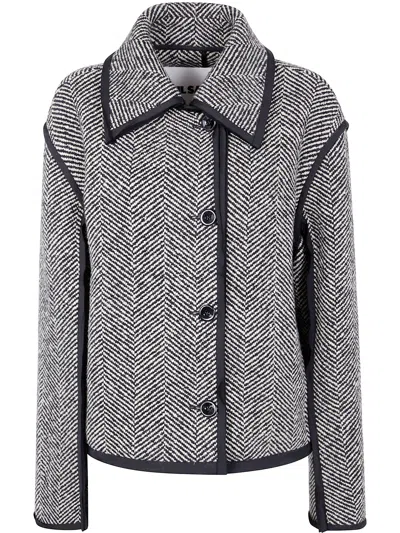 Jil Sander 72 W Trim Jacket In Gray