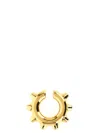 Jil Sander Earrings Open Hoop Studded Detailing Polished Finish In Gold