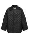Jil Sander Quilted Maxi Jacket With Detachable In Black