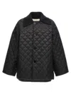 Jil Sander Quilted Maxi Jacket With Detachable In Black