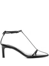 Jil Sander Leather Sandals With Weaved Straps In Black