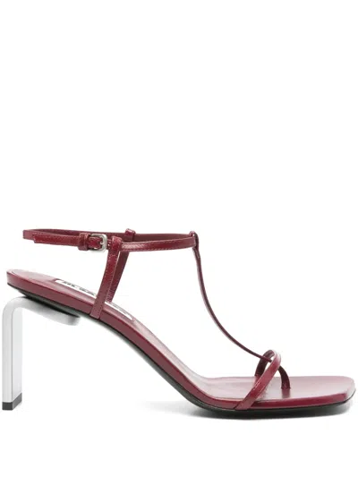Jil Sander 80mm Metal-heel Sandals In Red