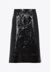 Jil Sander 90 Skirt Linen Midi-length Straight Hem In Black
