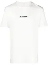 Jil Sander White T-shirt With Short Sleeves And Contrasting Logo Print In Cotton Man