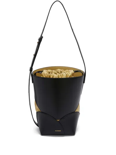 Jil Sander Leather Bucket Bag In Black