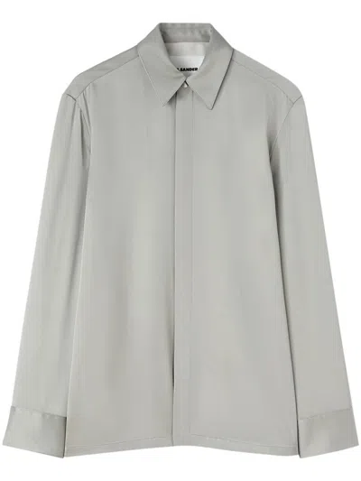Jil Sander Satin Shirt In グレー