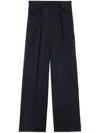 Jil Sander Long Relaxed Wide Leg Pleated Pant In ブルー