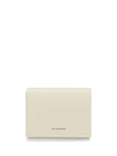 Jil Sander Logo-stamp Leather Wallet In ホワイト