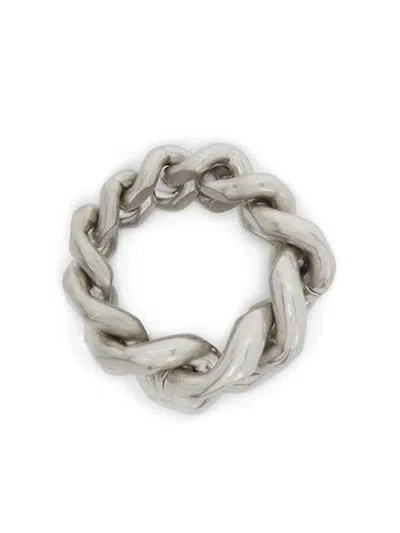 Jil Sander Chain-link Polished Ring In グレー