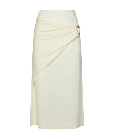 JIL SANDER JIL SANDER LAYERED EFFECT KNITTED MIDI SKIRT