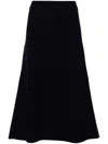 Jil Sander A-line Wool Midi Skirt In Blue