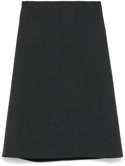 Jil Sander A-line Midi Skirt In Grey