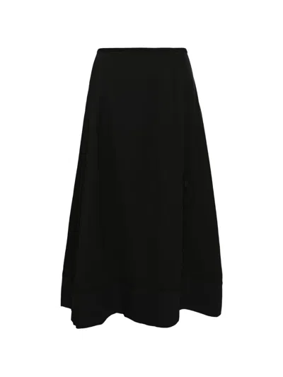 Jil Sander A-line Midi Skirt In Black