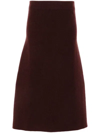 Jil Sander A-line Midi Skirt In Red