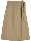 Jil Sander A-line Midi Skirt With High Waist In Neutrals