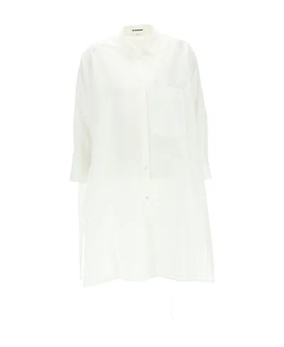 Jil Sander A-line Shirt Dress In White