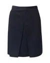 Jil Sander A-line Skirt In Navy Blue Wool In Blue