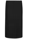 Jil Sander Black A-line Quilted Midi Skirt In Nero