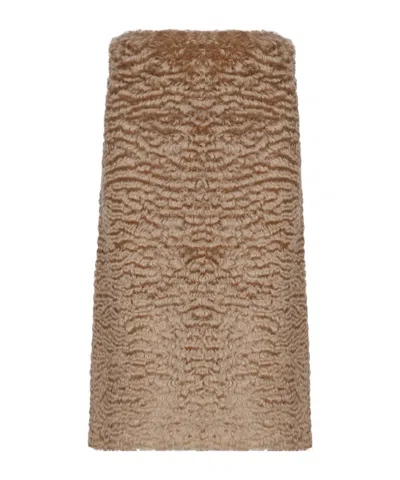 Jil Sander A-line Textured Midi Skirt In Brown