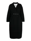 Jil Sander Black Belted Virgin Wool Coat In Black