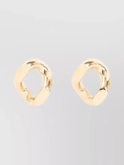 JIL SANDER ABSTRACT ECO-BRASS STUD EARRINGS 