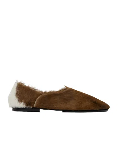 Jil Sander Abstract-pattern Print Leather Shoes In Brown
