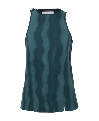 Jil Sander Abstract-print Cotton Top In Blue