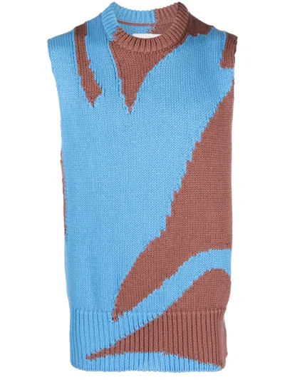 Jil Sander Colorblock Vest In Multicolor