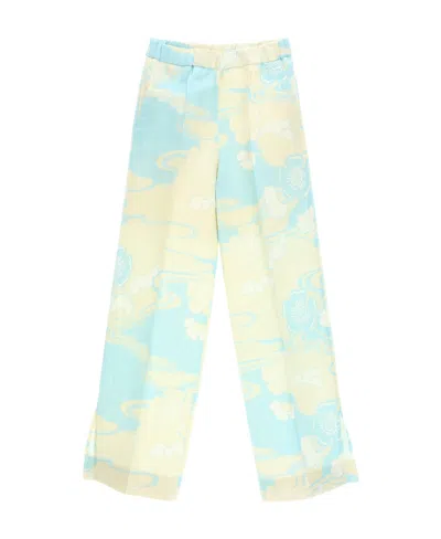 JIL SANDER ABSTRACT-PRINT STRAIGHT LEG TROUSERS