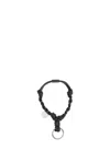 Jil Sander Knot-detail Leather Keyring In Black
