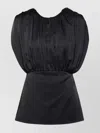 Jil Sander Acetate Blend Top Puffed Sleeves In Black
