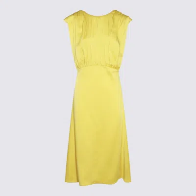Jil Sander Acid Green Dress In Yellow
