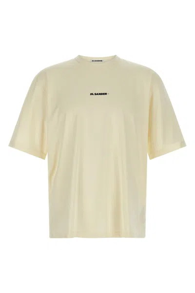 Jil Sander Casual Crew Neck Short Sleeve T-shirt In Yellow