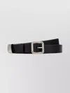 Jil Sander Adjustable Leather Belt Featuring Multiple Holes In Black