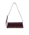 Jil Sander Small Rectangular Shoulder Bag With Adjustable Strap In Burgundy