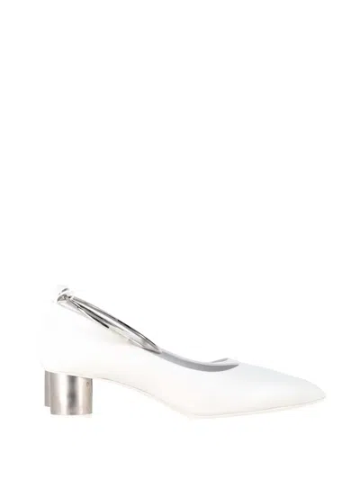 Pre-owned Jil Sander Alima Pointed Leather Pumps In White