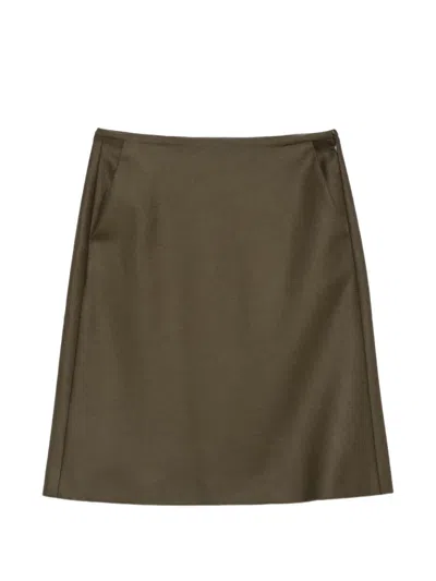 Jil Sander A-line Midi Skirt In Brown