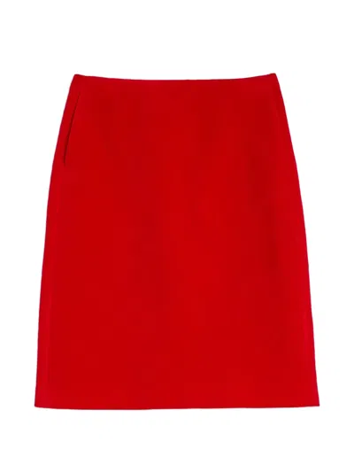 Jil Sander A-line Velvet Mini Skirt In Red